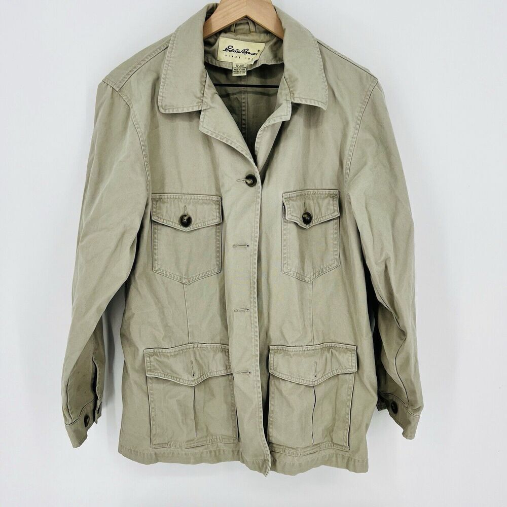 Eddie Bauer Women’s Safari Utility Jacket Size Medium Beige